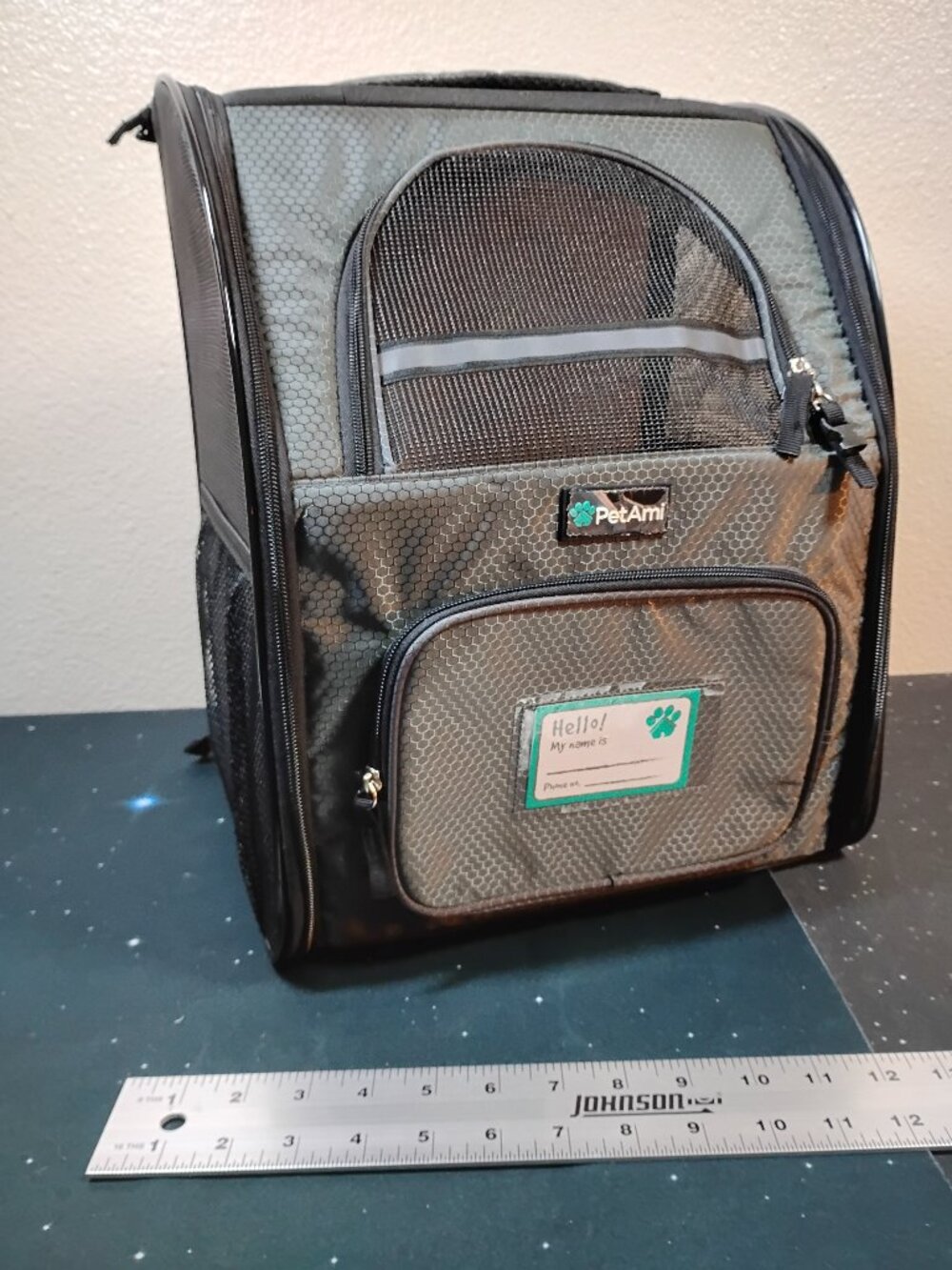 PetAmi Deluxe Pet Carrier Backpack Gray Honeycomb Mesh Small Dog Cat Travel Bag